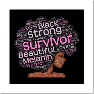 African American Breast Cancer Survivor Afro Posters and Art